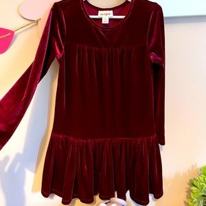 Red velvet girl dress